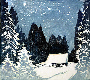 Erich Buchwald-Zinnwald, Winternacht im Erzgebirge. Sammlung Felix Häberle, München