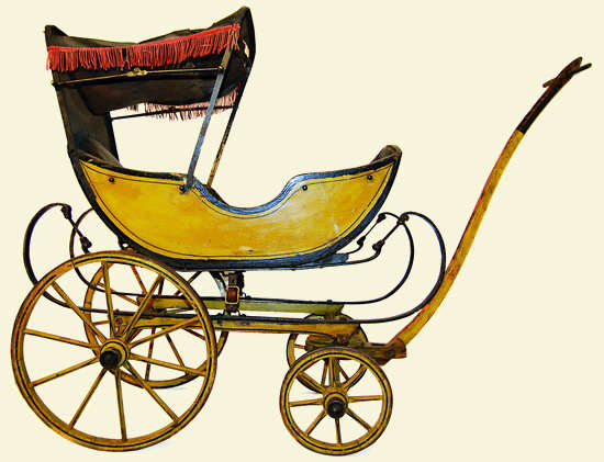 Kinderwagen in Kutschenform, um 1830