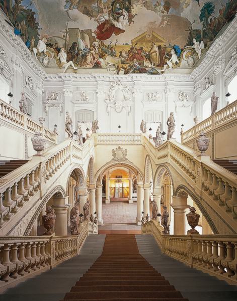 Treppenhaus der Residenz Würzburg, eines der Hauptwerke Balthasar Neumanns. Bild: © Bayer. Schlösserverwaltung