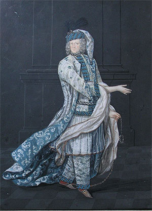 das Markgrafenpaar im Kostüm osmanischer Sklaven - Markgraf Ludwig Wilhelm