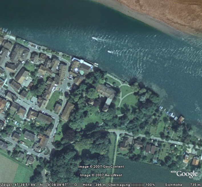 Schloss Gottlieben Satellitenbild, © Google Earth