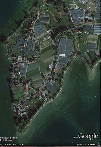 Reichenau Niederzell im Satellitenbild