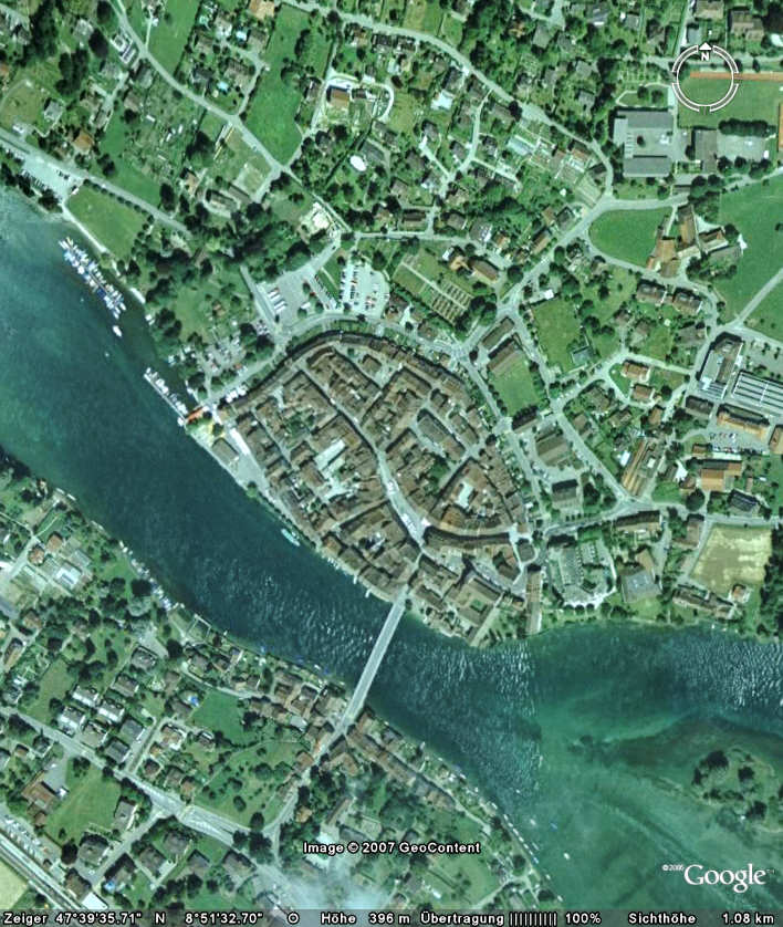 Stein am Rhein, Satellitenbild © Google Earth