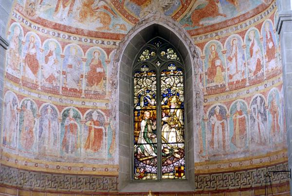 Reichenau, Niederzell, Kirche St. Peter und Paul, Chorfresko des 12. Jahrhunderts