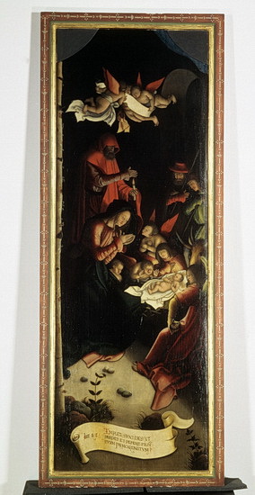Der Salemer Marienaltar. Bernhard Strigel, einer der Altarflügel mitd er Geburt Christi