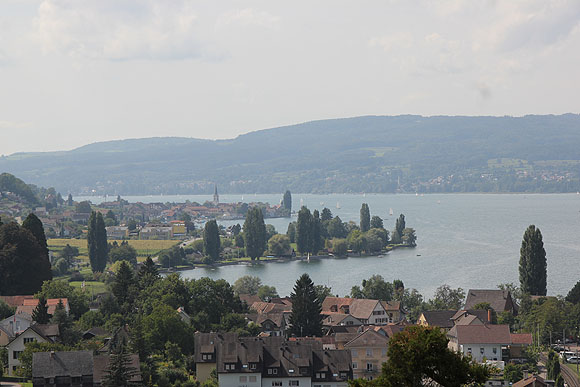 Schloss Arenenberg: Blick von der Aussichtsterrasse auf den Seerhein
