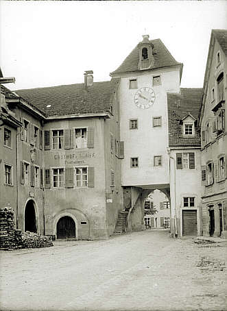 Meersburg, Archiv-Aufnahme: Überlinger Tor in der Unterstadt, 1918