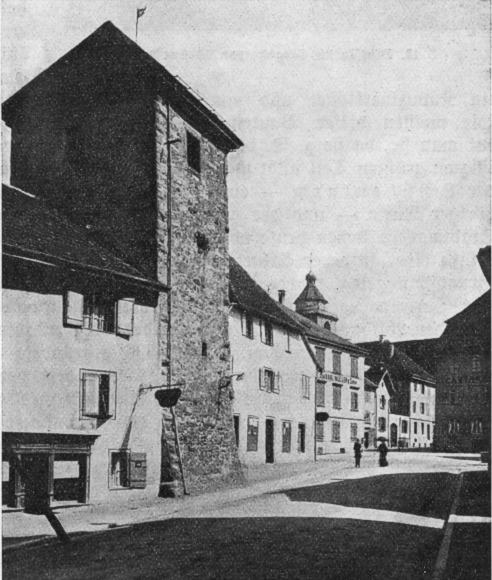 Schützenturm und alter Turm der Pfarrkirche