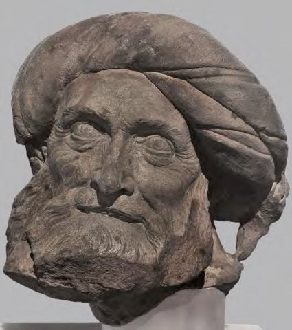 Kopf eines Propheten (Fragment einer Büste der Straßburger Kanzlei), Straßburg, 1463. Sandstein. Straßburg, Museum OEuvre Notre-Dame. Foto: M. Bertola