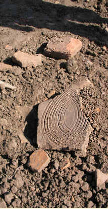 Römische strigilierter Wandziegel