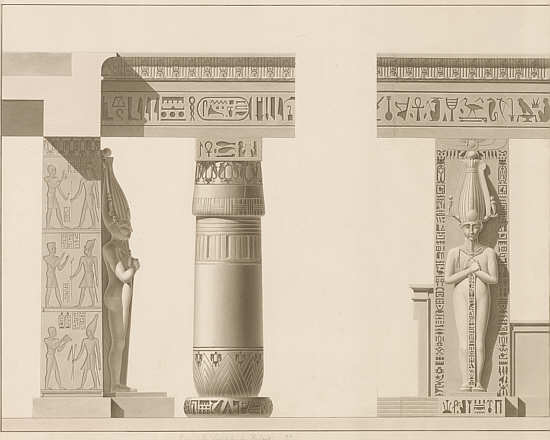 Theben, Medinet Habu, Osirispfeiler und Sule aus dem Totentempel RamsesIII.
