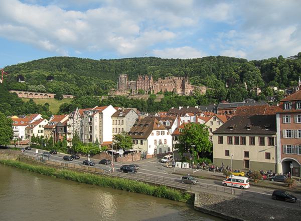 Heidelberg, Alte Brücke, Panoramaansicht