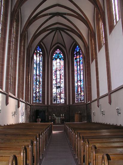 Lambrecht (Pfalz), ehem. Klosterkirche: Innenraum zum Chor hin 
