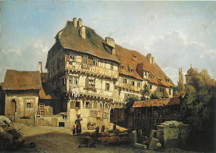 Pfründhaus und Faustturm von Christian Friedrich Mali 1863 