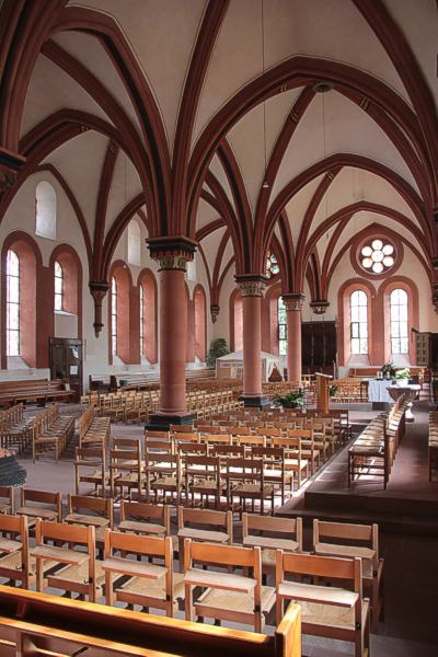 Kloster Schönau: Innenraum des ehemaligen Herrenrefektoriums (ev. Stadtkirche)