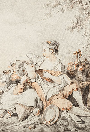Jean-Baptiste Huet nach Liger Der geliebte Hirte, um 1776 - 1789 (Ausschnitt)