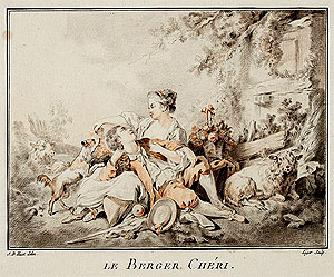 Jean-Baptiste Huet nach Liger Der geliebte Hirte, um 1776 - 1789