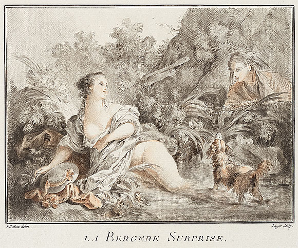 Jean-Baptiste Huet nach Liger, Die überraschte Hirtin, um 1776 - 1789