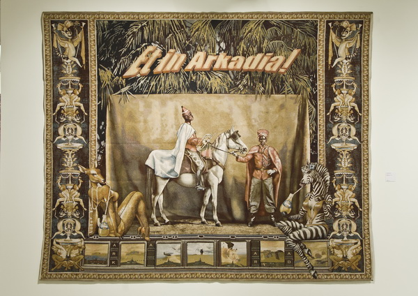 Orientalische Idylle. 2013, Digitale Montage/Jacquard, 280 x 345 cm. Museum Bochum. © Margret Eicher 