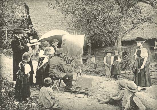 Schwarzwealdmdel: Wilhelm Hasemann bei Freiluftstudien in Gutach.