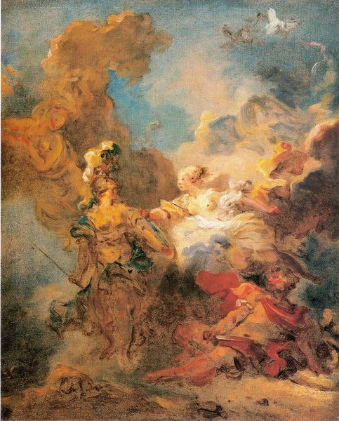 Jean-Honoré Fragonard, Der Kampf Minervas gegen Mars, um 1771. Collection du Musée des BeauxArts de Quimper. © Musée des BeauxArts de Quimper, France