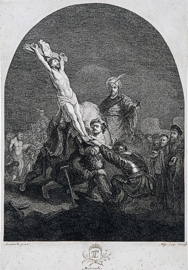 Carl Ernst Christoph Hess, Kreuzaufrichtung, nach Rembrandt