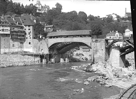 eubau der Brücke über den Rhein, 1911.