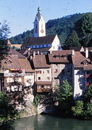 Das Schweizerishce Städtchen Laufenburg, vom deutschen Laufenburg aus gesehen