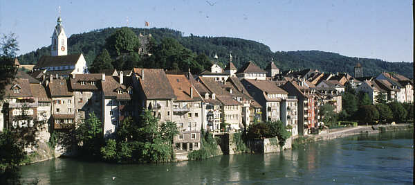 Ansicht der Stadt Laufenburg (AArgau) von der deutschen Seite aus