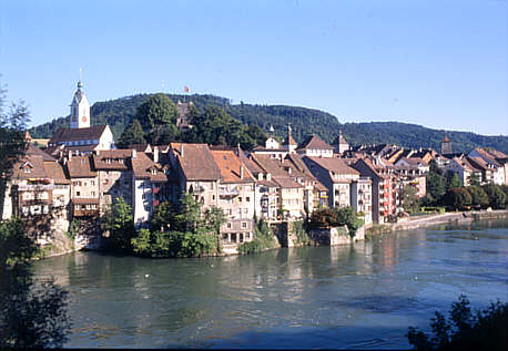 Ansicht der Stadt Laufenburg (AArgau) von der deutschen Seite aus