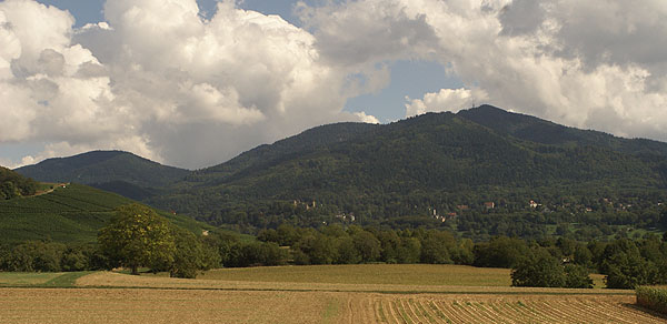 Markgräflerland - Die Bergkette vom Rheintals aus gesehen