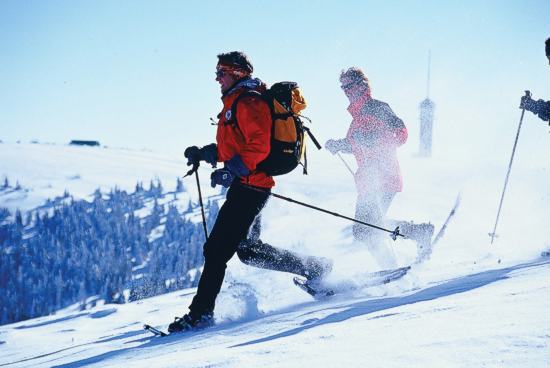Schneeschuhwanderer am Feldberg - die sportliche Variante
