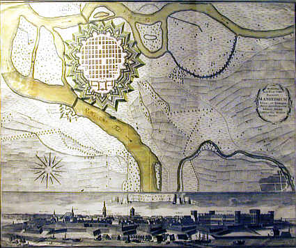 Mannheim, Stadtplan,  18. Jh.