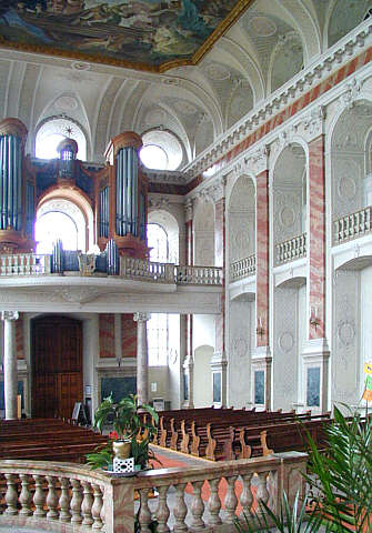 Schlosskirche Mannheim, Hofseite mit Orgelempore