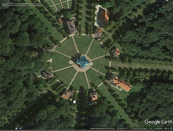 Satellitenbild der Anlage Clemenswerth. Quelle: Google Earth