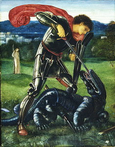 Edward Burne-Jones, Der Heilige Georg ttet den Drachen, 1868