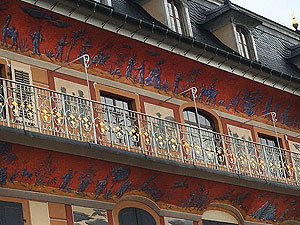 Pillnitz, Malereien im Chinesischen Stil an der Untersicht der Dächer und Balkons des Wasserpalais
