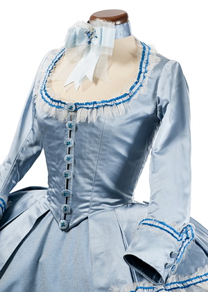 Kostüm Marie Antoinette verlässt Versailles: Kleid und Überkleid