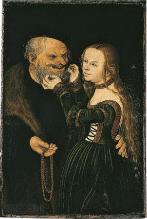 Lucas Cranach der ltere und Werkstatt, Das ungleiche Paar, um 1530.
