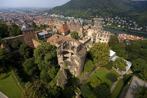 Schloss Heidelbeg im Luftbild. Foto: Achim Mende 