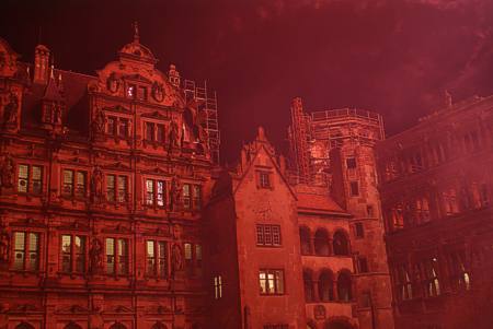 Schloss Heidelberg: Der Schlosshof im Licht der Illumination