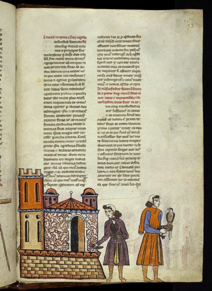 Falkenbuch, Pal. lat. 1071, Bl. 93r. Vatikan, Biblioteca Apostolica Vaticana, Pal. lat. 1071