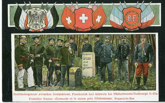 Postkarte von der "Dreiländergrenze", 1914