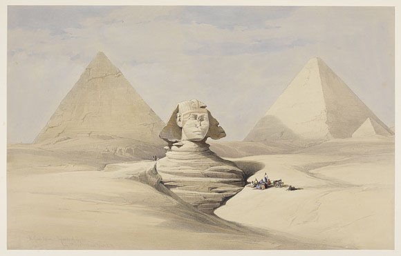 Louis Haghe nach David Roberts Giseh. Der große Sphinx, aus: Egypt and Nubia, 1846–1849 © bpk / Staatliche Kunsthalle Karlsruhe