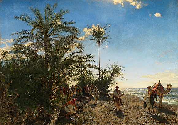 Adolf von Meckel, Die Palmen von Akabah am Roten Meer, 1884 © bpk / SKK