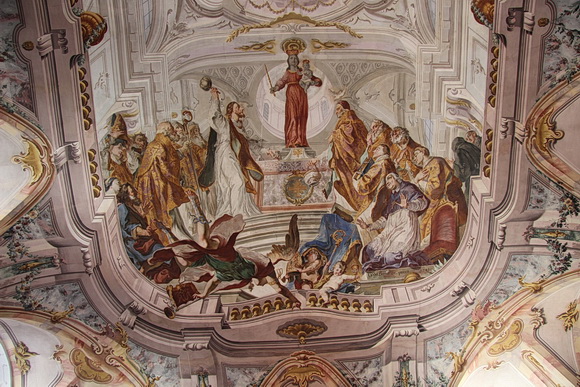 Deckenfresko aus der Schlosskapelle im Neuen Schloss Meersburg