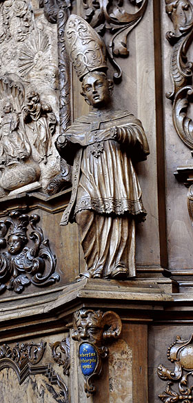 Norbert von Xanten im Chorgestühl der ehemaligen Klosterkirche Schussenried