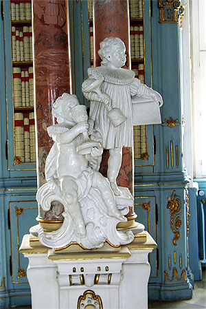 "Lutheraner" aus der Folge der "Rechten Lehre und Ketzereien" im Bibliothekssaal des Klosters Schussenried