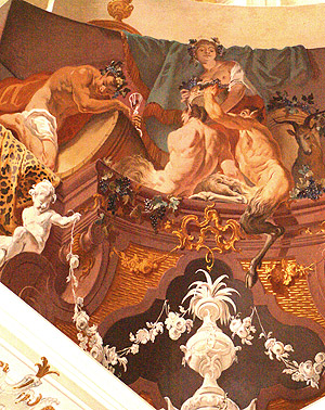 Schloss Bruchsal: Freskendekorationen zum Thema Weingenuss