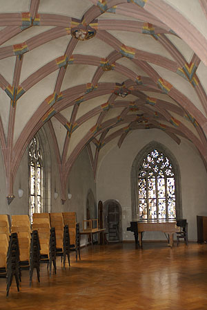 Das Oratorium der Mönche im Bereich der Schule. Im Erdgeschoss des Baus befindet sich das Parlatorium.
